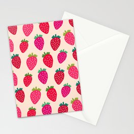 In the Strawberry Patch Pattern Stationery Card