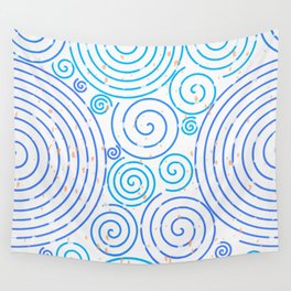 Minimal Spiral Circles Swirls Illustration Wall Tapestry