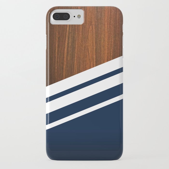wooden navy iphone case