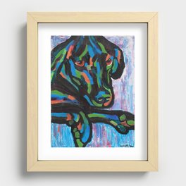 Colorful Lab Puppy Recessed Framed Print