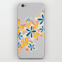 Arden - Minimalistic Floral Art Pattern in Orange and Blue iPhone Skin