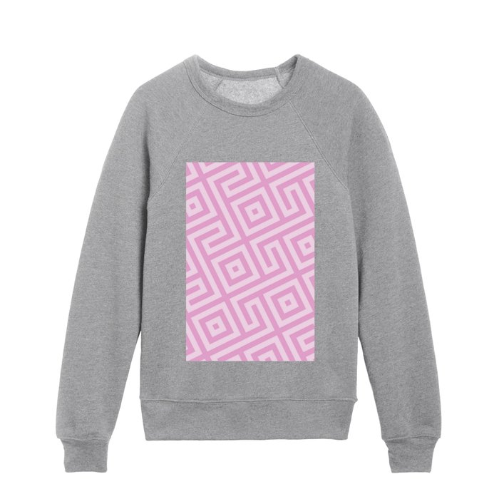 Geometrical Blush Pink Abstract Taffy Pink Argyle Diamond Pattern Kids Crewneck