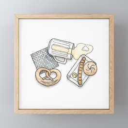 German Snacks and Beer Framed Mini Art Print