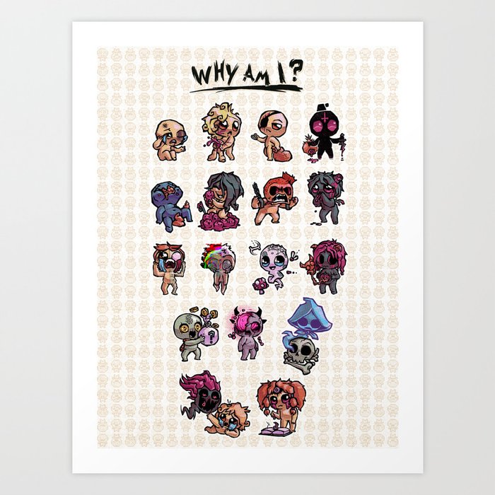 Binding of Isaac: Tainted Characters Poster Art Print