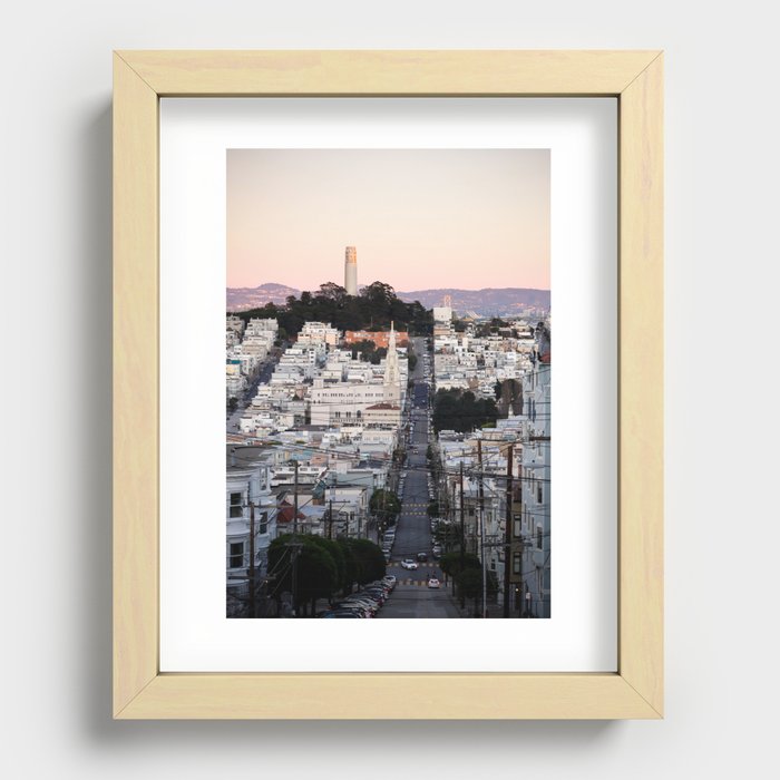 Coit Tower at Twilight Recessed Framed Print