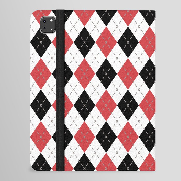 Red Gray White Abstract Diagonal Stripe Line Pattern Pairs Coloro Luscious Red 010-46-36 Trends 2023 iPad Folio Case