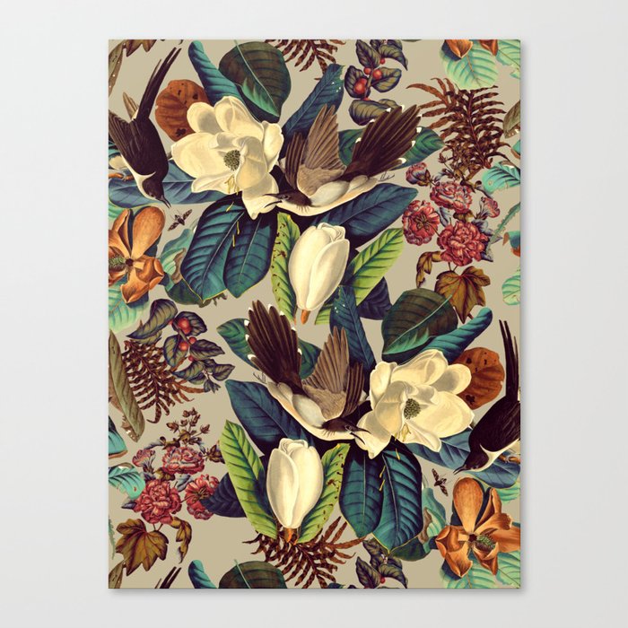 FLORAL AND BIRDS XXI-II Canvas Print