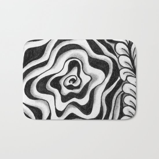 Doodled Rose & Vine Bath Mat