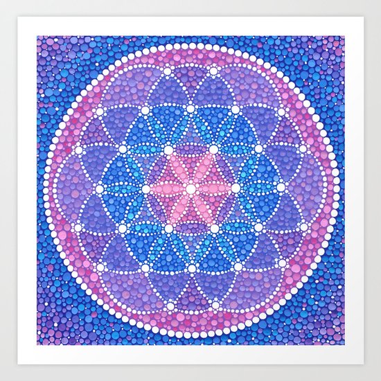 Starry Flower of Life Art Print