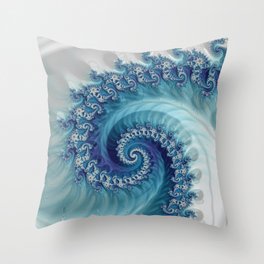 Sound of Seashell - Fractal Art Throw Pillow