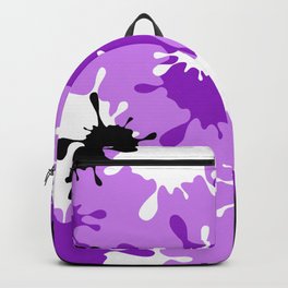 Paint Splatter-Purple+Black Backpack
