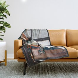 New York City Window #2-Surreal View Collage Throw Blanket