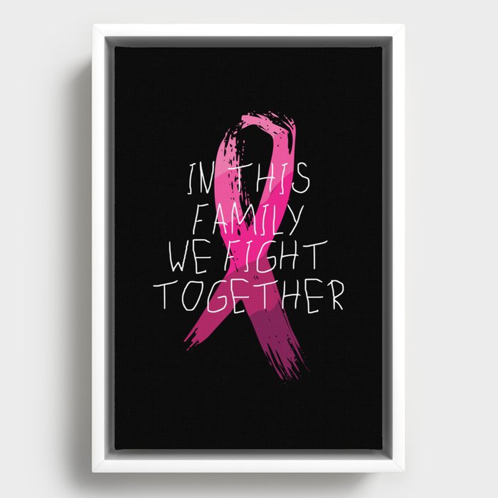 Family Breast Cancer Awareness Framed Canvas