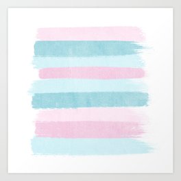 Painted pastel candyland stripes minimal art by charlotte winter Art Print