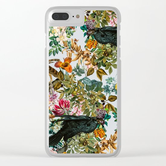FLORAL AND BIRDS VI Clear iPhone Case
