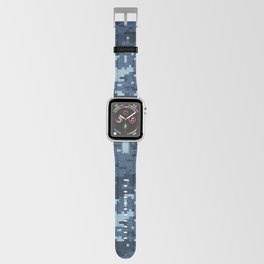 Personalized I Letter on Blue Military Camouflage Air Force Design, Veterans Day Gift / Valentine Gift / Military Anniversary Gift / Army Birthday Gift iPhone Case Apple Watch Band