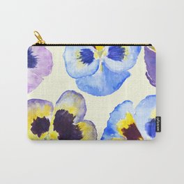 pansies pattern watercolor painting Carry-All Pouch | Watercolorart, Countryart, Flowerart, Pansiesparty, Watercolorflower, Colorfulpansies, Nature, Pansiespattern, Natureart, Pattern 