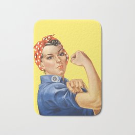 We Can Do It - Rosie the Riveter Poster Bath Mat | Woman, Vintage, Feminism, Wwii, 1940S, Feminist, Yellow, Decor, Women, Girlpower 