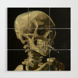 Vincent van Gogh - Skull of a Skeleton with Burning Cigarette Wood Wall Art