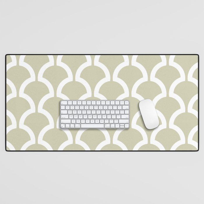 Classic Fan or Scallop Pattern 731 Sage Green Desk Mat