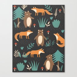 Woodland animals Canvas Print