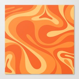 Mod Swirl Retro Abstract Pattern Orange Tangerine Yellow Canvas Print