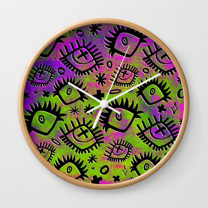 Alternative Trippy Eye Pattern (Neon) Wall Clock