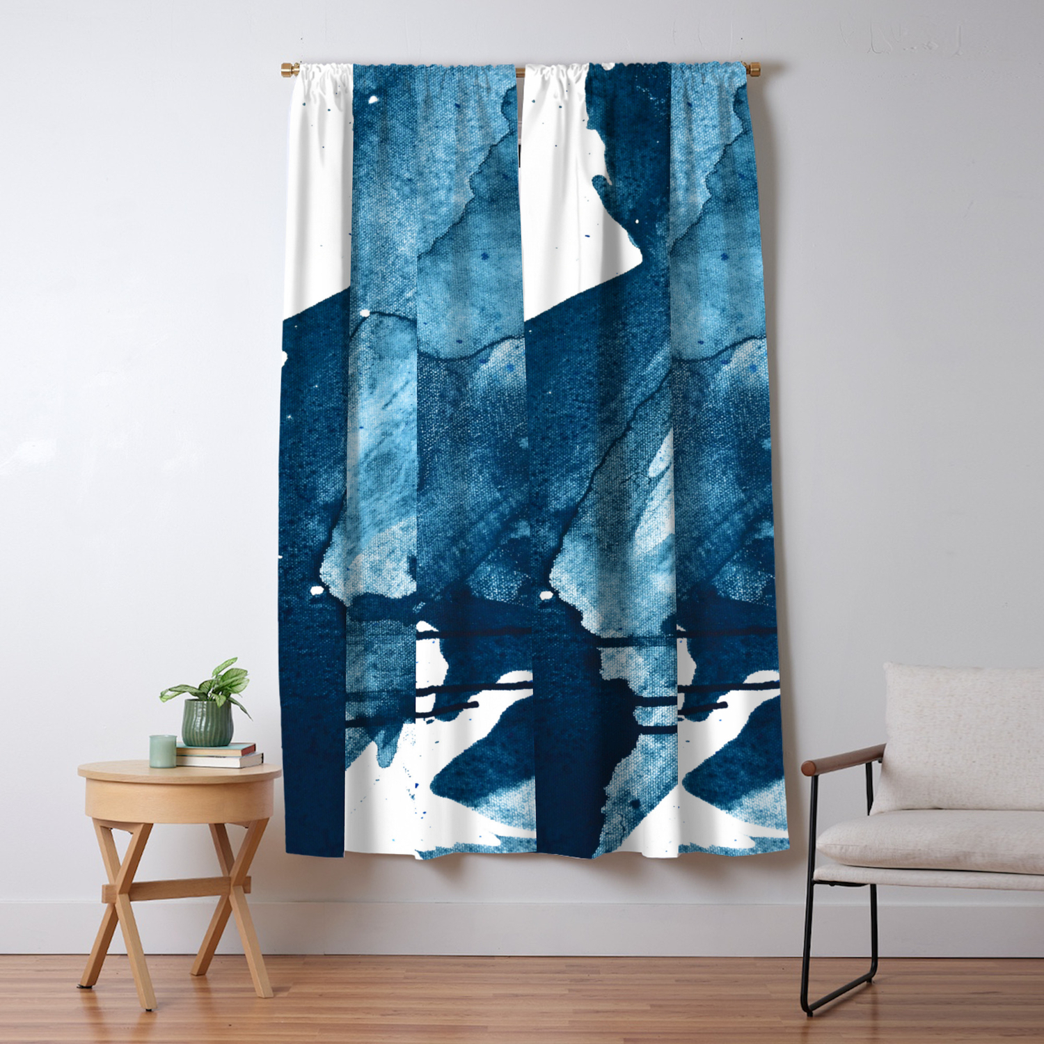 4 Am Thoughts 4 A Minimal Abstract Painting In Blue By Alyssa Hamilton Art Blackout Curtain By Blushingbrushstudio Society6