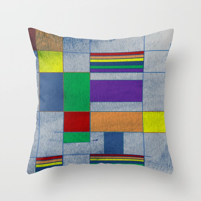 Mid-Century Modern Art - Rainbow Pride 1.0 Throw Pillow