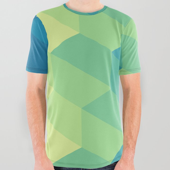Hexagonal Shapes Pattern All Over Graphic Tee