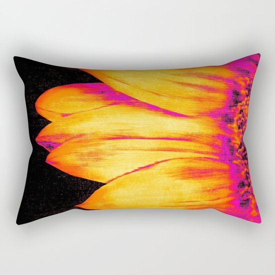 Sunflower Pink Yellow Rectangular Pillow