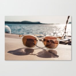 Luxury Sunglasses, Ibiza, Spain, Boat Views Canvas Print