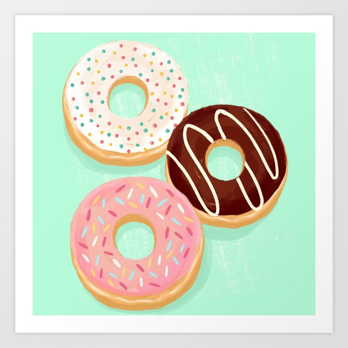 Donut trio Art Print
