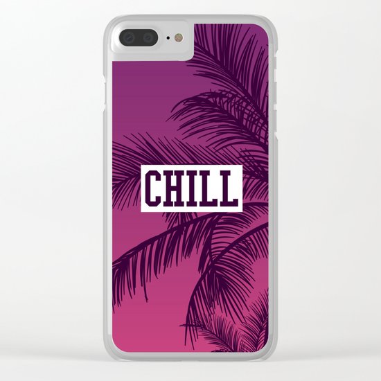Tropical Chill Quote Clear iPhone Case