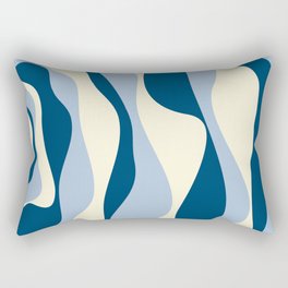 Ebb and Flow 4 - Dark Blue, Light Blue and Cream Rectangular Pillow