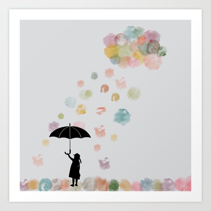 Colorful snow in Winter Art Print