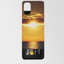 Sun halo at sunset over the ocean | Refraction of sunlight behind the clouds | Tenerife Android Card Case