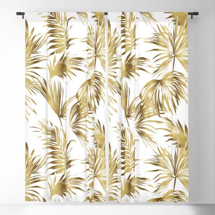 Golden palms Blackout Curtain