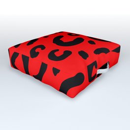 Leopard Red pattern Outdoor Floor Cushion
