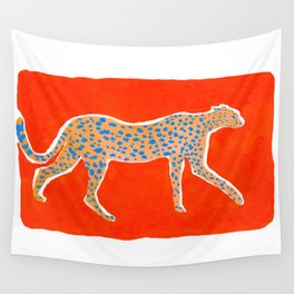 Leopard - Orange Wall Tapestry
