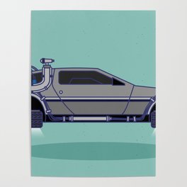 Flying Delorean Time Machine - Back to the future series Poster
