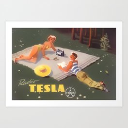 Radio Tesla(Czech Radio Company) Poster Picnic / Vintage Radio Advertisement Art Print