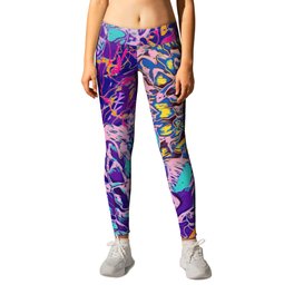 Intertwined abstract flowers Leggings