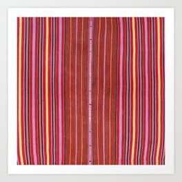 Vintage Guatemalan Colorful Striped Textile Pattern Art Print