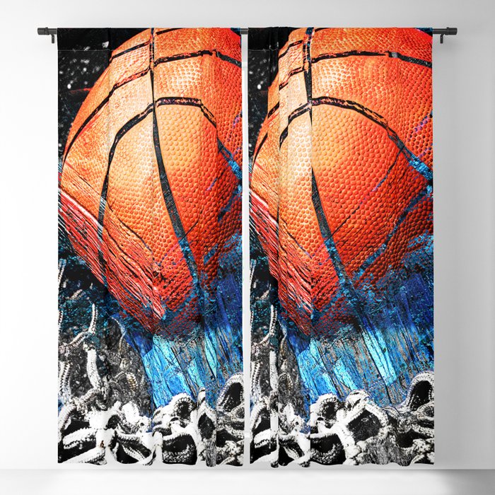 Basketball art swoosh 124 - cool basketball artwork Blackout Curtain