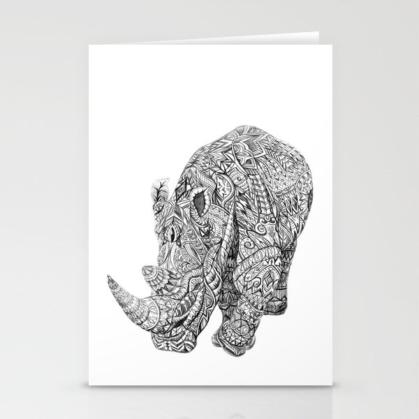 Aztec Rhino Art Stationery Cards