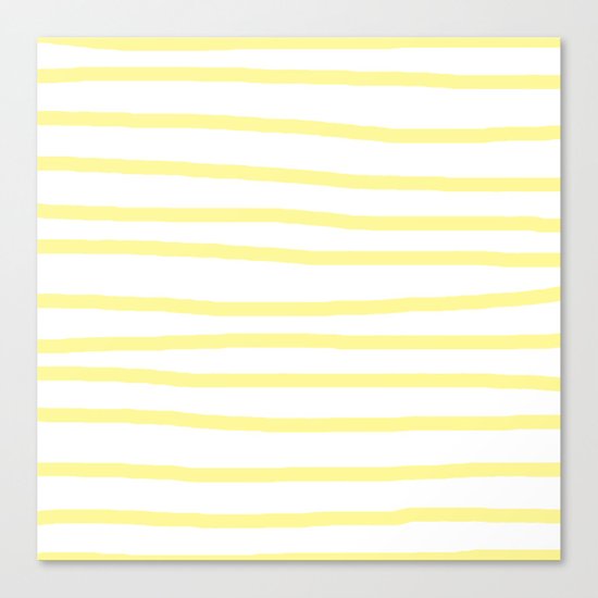 Simply Drawn Stripes in Pastel Yellow Canvas Print