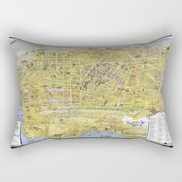 Map of Los Angeles - California - 1932 vintage pictorial map Rectangular Pillow