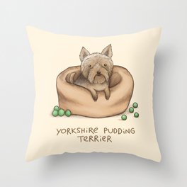 Yorkshire Pudding Terrier Throw Pillow