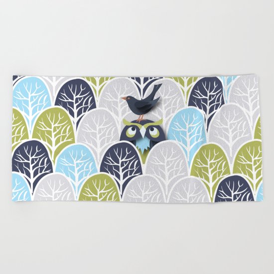 Forest Owl No. 2 Beach Towel